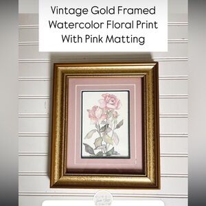 Framed Pink Rose Artwork